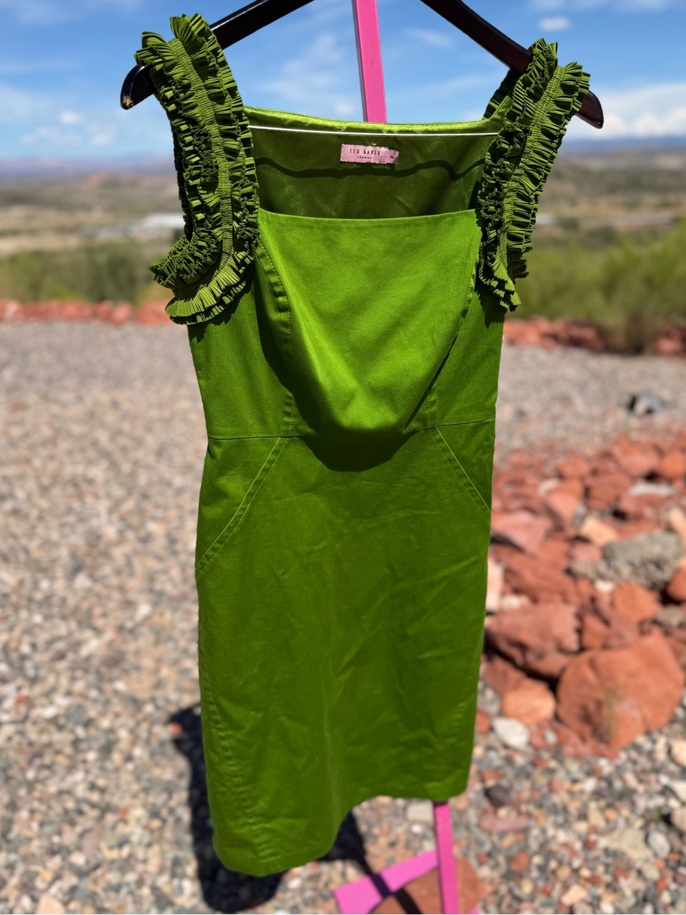 Ted Baker Green Bag with Pink Label